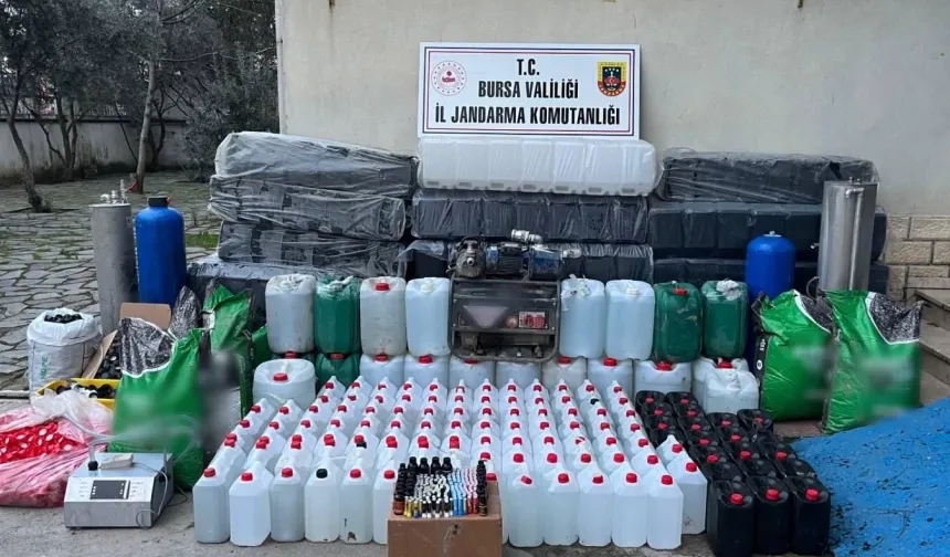 Bursa'da kaçak ve sahte alkol üretim tesisine operasyon